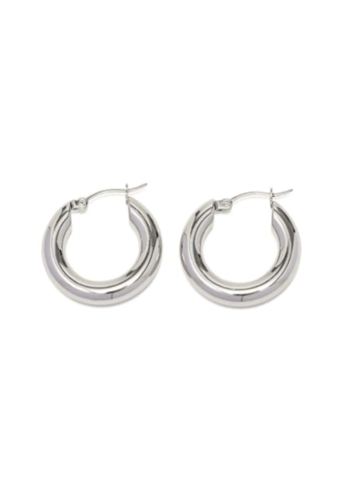 J&D Stainless steel Geometric Minimalist Hoop Earring 0