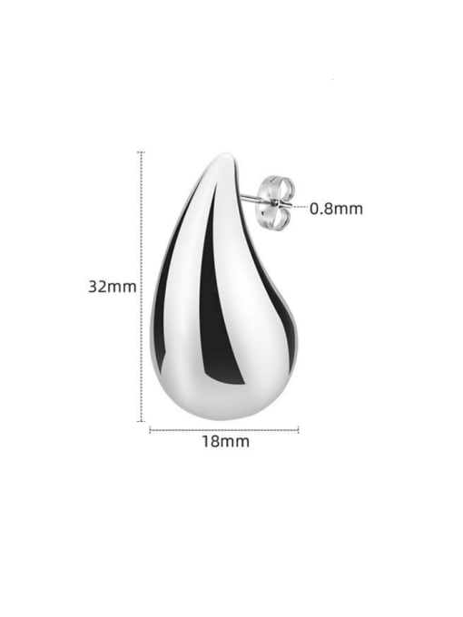 BELII Titanium Steel Water Drop Minimalist Stud Earring 2