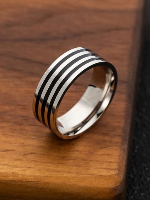 SM-Men's Jewelry Stainless steel Geometric Minimalist Stackable Men's  Ring 2