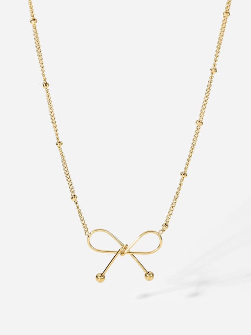 J&D Stainless steel Bowknot Minimalist Necklace