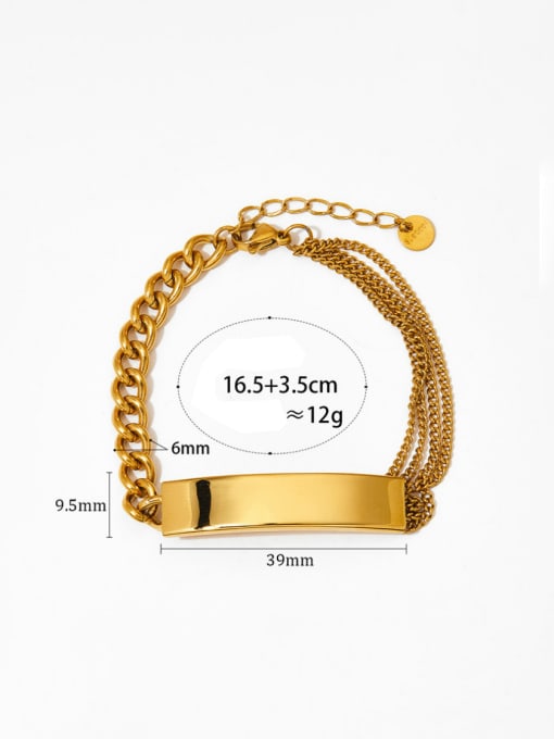 Golden Bracelet SBK529 Stainless steel Hip Hop Multi-Layer  Geometric  Bracelet and Necklace Set