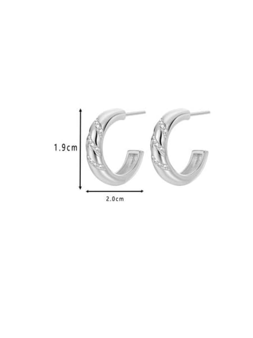 Clioro Brass Cubic Zirconia Geometric Dainty Hoop Earring 2