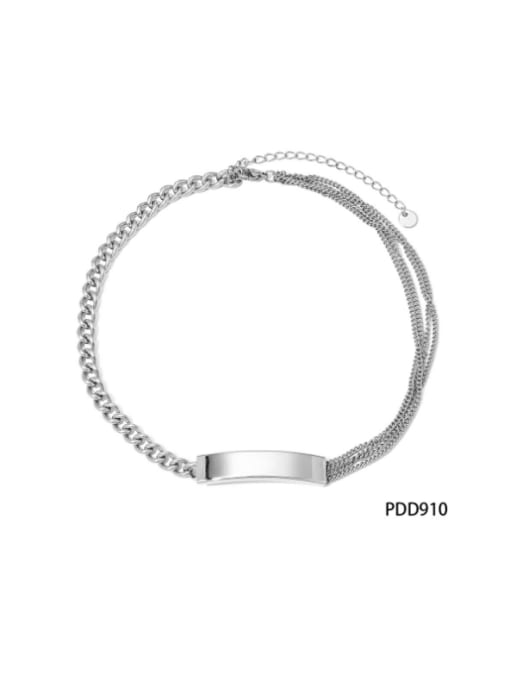 Steel Necklace PDD910 Stainless steel Hip Hop Multi-Layer  Geometric  Bracelet and Necklace Set