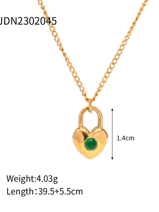 J&D Stainless steel Rhinestone Heart Minimalist Necklace 2