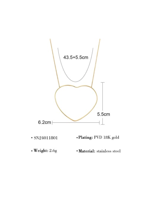 YAYACH Titanium Steel Heart Trend Necklace 2