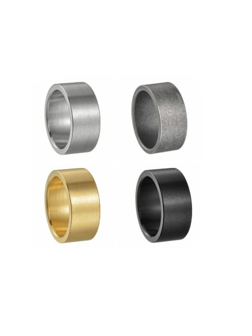 SM-Men's Jewelry Titanium Steel Smooth Geometric Hip Hop Band Ring 0