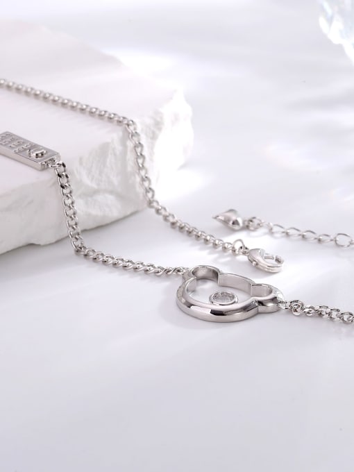 H00724 steel color Brass Heart Trend Necklace