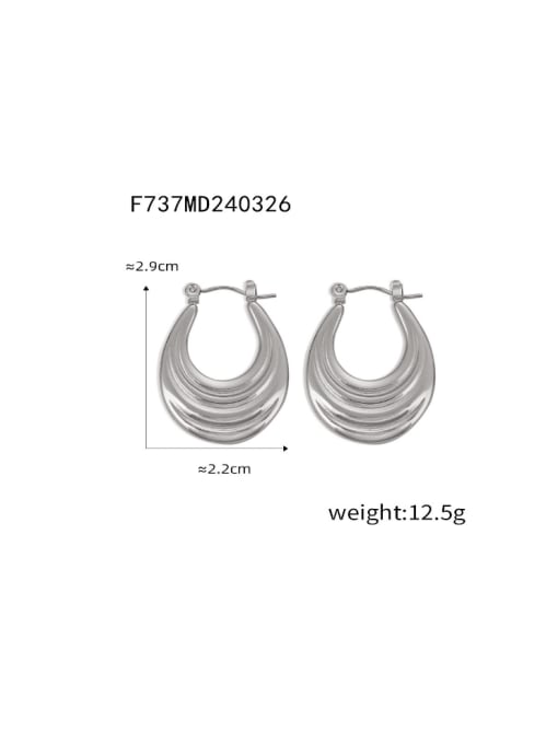 F737 Steel Small Earrings Titanium Steel Geometric Hip Hop Huggie Earring