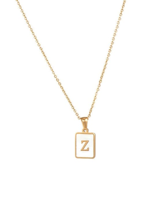 JDN201003 Z Stainless steel Shell Message Trend Initials Necklace