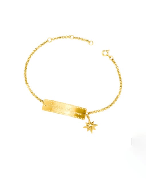 Octagonal star square Bracelet Gold Titanium Steel Geometric Minimalist Link Bracelet