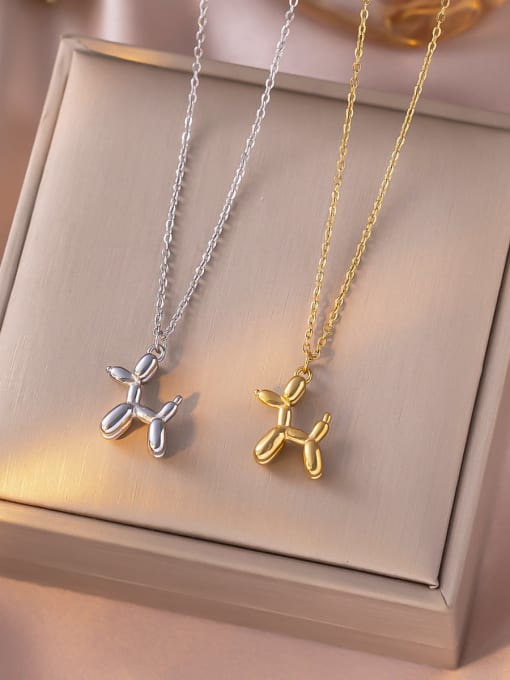 K.Love Titanium Steel Balloon  Dog Minimalist Necklace 0