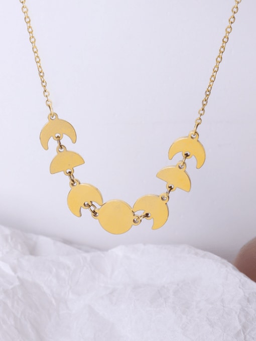 P118 gold necklace 35 5cm Brass Smooth Irregular Minimalist Necklace