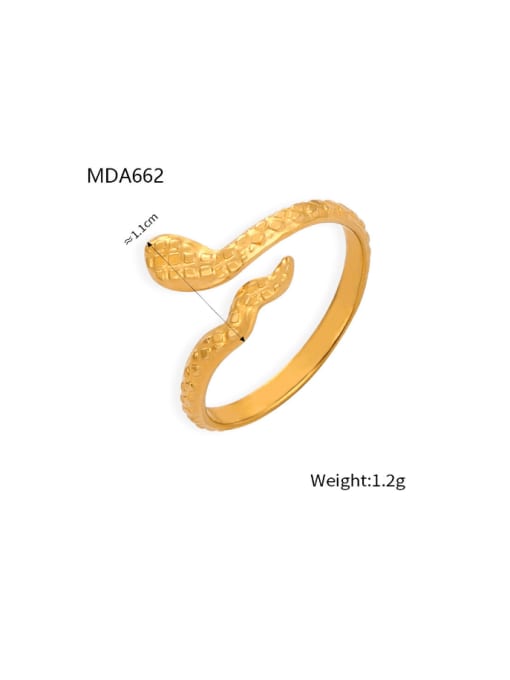 A662 Gold Ring Titanium Steel Snake Hip Hop Band Ring