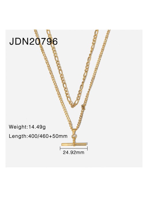 JDN20796 Stainless steel Geometric Trend Multi Strand Necklace