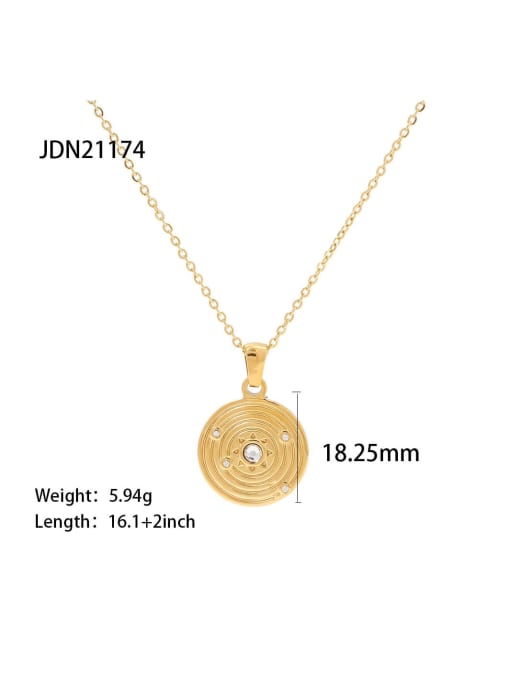 J&D Stainless steel Cubic Zirconia Geometric Trend Necklace 4