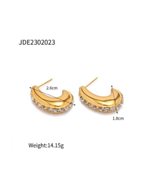 J&D Stainless steel Rhinestone Geometric Vintage Stud Earring 1