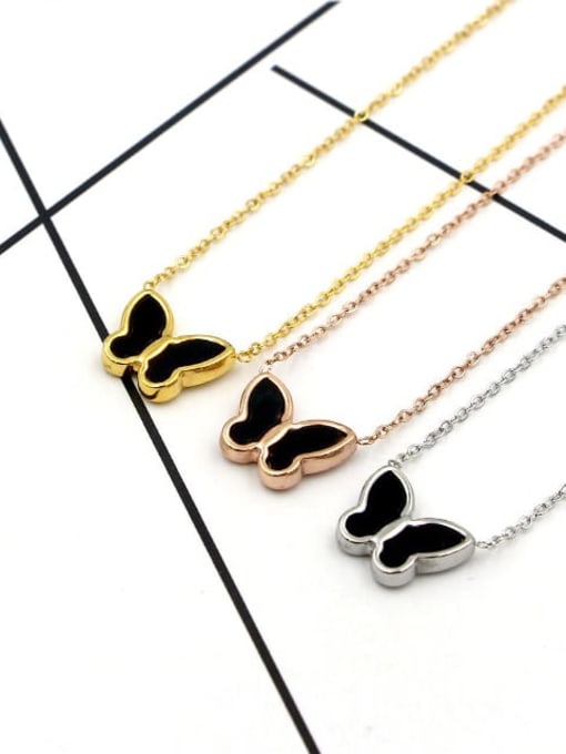 K.Love Titanium Shell Butterfly Dainty Necklace
