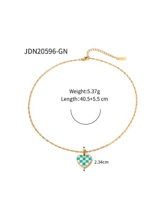 JDN20596 GN Stainless steel Enamel Heart Minimalist Necklace