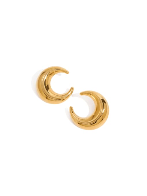 JDEW2410040 Stainless steel Moon Minimalist Stud Earring