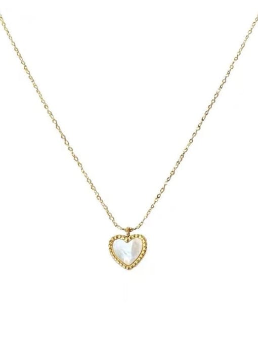 YAYACH Titanium Steel Cubic Zirconia Heart Dainty Necklace 0