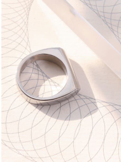 MAKA Titanium Steel Geometric Minimalist Band Ring 3