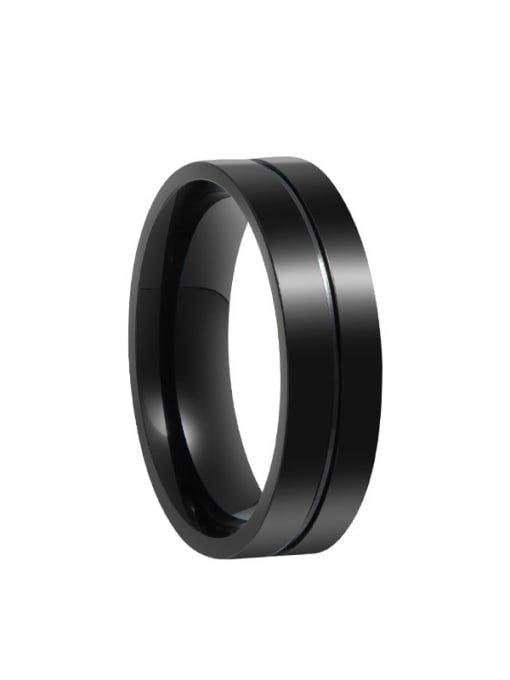 Black without diamond Stainless steel Rhinestone Geometric Minimalist Band Ring