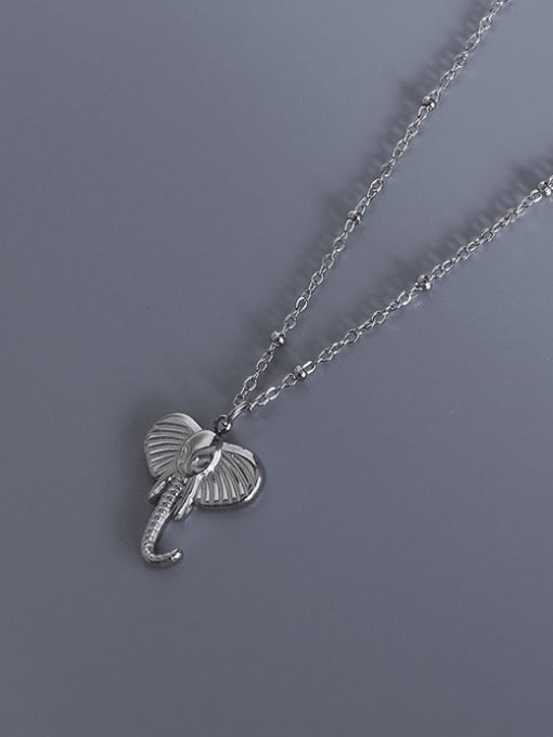 Steel elephant Titanium 316L Stainless Steel Cute Elephant  Pendant  Necklace with e-coated waterproof
