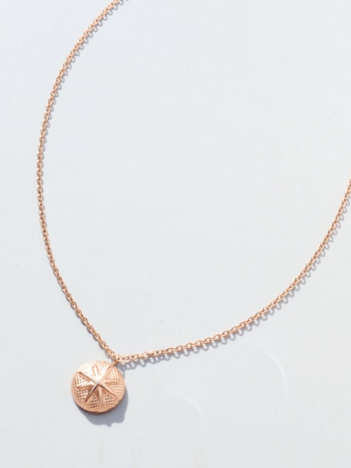 Rose gold necklace 40+5cm Titanium 316L Stainless Steel Geometric Minimalist Necklace with e-coated waterproof