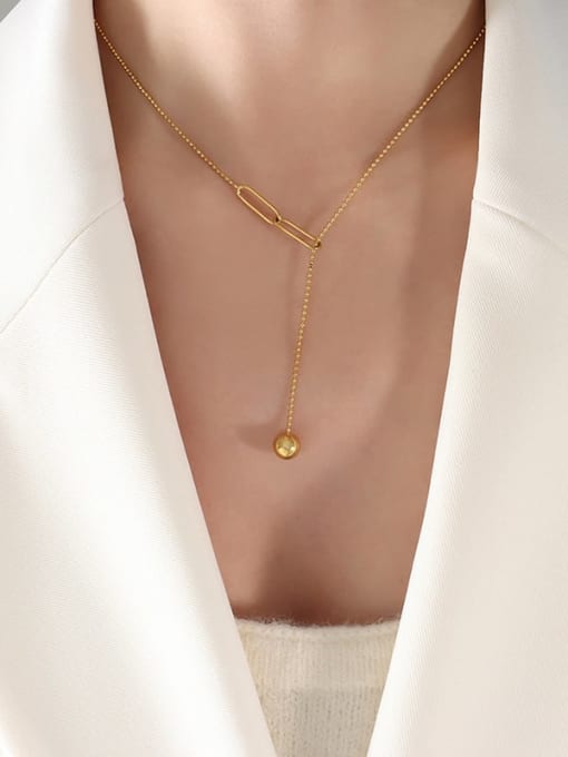 Gold necklace 45+ 5cm Titanium Steel Tassel Minimalist Tassel Necklace