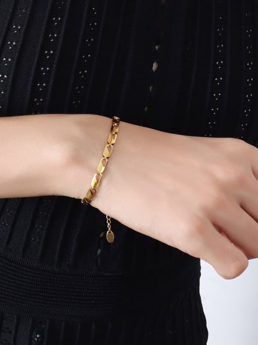E050 gold bracelet Titanium Steel Minimalist Irregular Braclete and Necklace Set