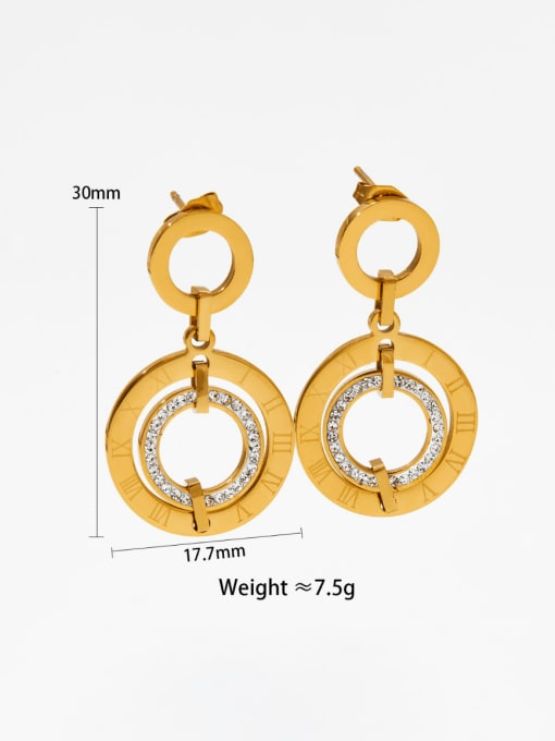 Gold Earrings KDE1519 Stainless steel Minimalist Geometric Earring Bracelet and Necklace Set
