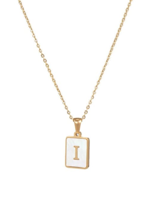 JDN201003 I Stainless steel Shell Message Trend Initials Necklace