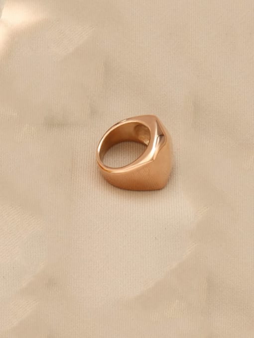 Rose gold Titanium 316L Stainless Steel Smooth Geometric Artisan Band Ring with e-coated waterproof