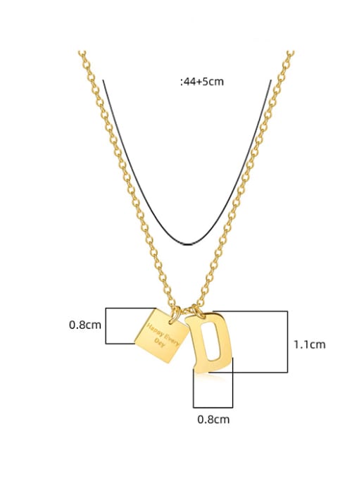 YAYACH Stainless steel Square Minimalist Letter Pendant Necklace 1