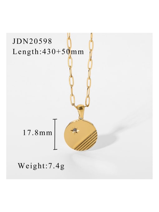 J&D Stainless steel Cubic Zirconia Round Trend Necklace 3