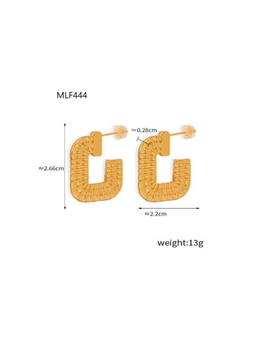 F444 Gold Earrings Titanium Steel Geometric Minimalist Drop Earring