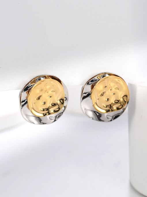 H01025 Brass Geometric Minimalist Stud Earring
