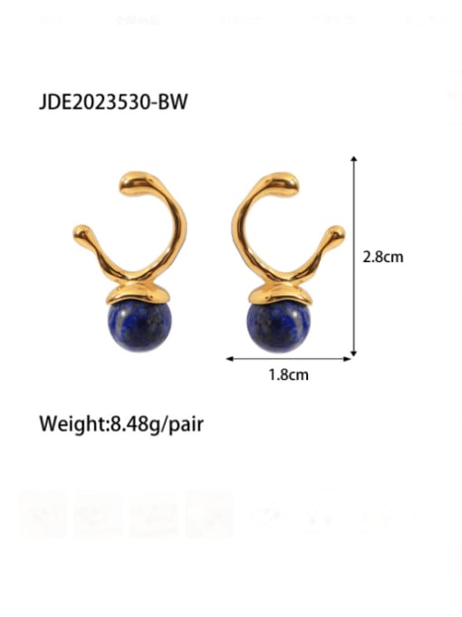 JDE2023530 BW Stainless steel Imitation Pearl Geometric Vintage Hook Earring