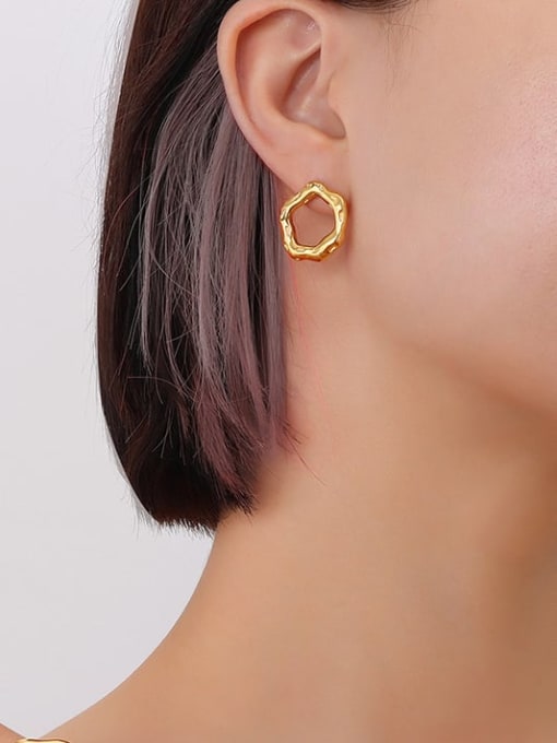 F530, Gold Earrings Titanium Steel Ring