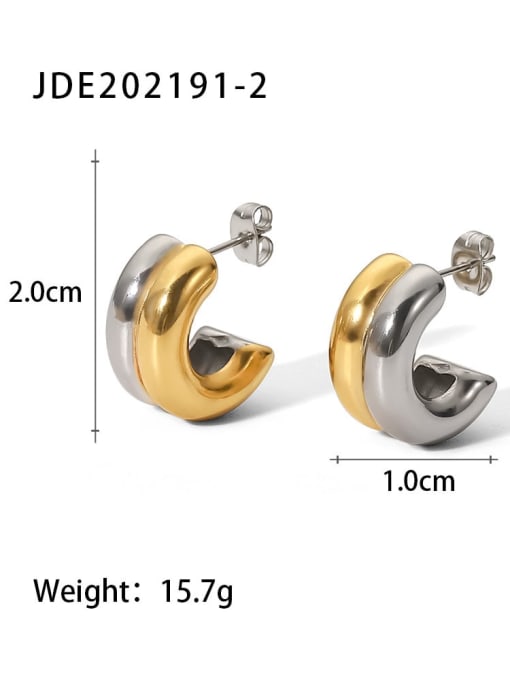 JDE202191 2 Stainless steel Geometric Trend Earring