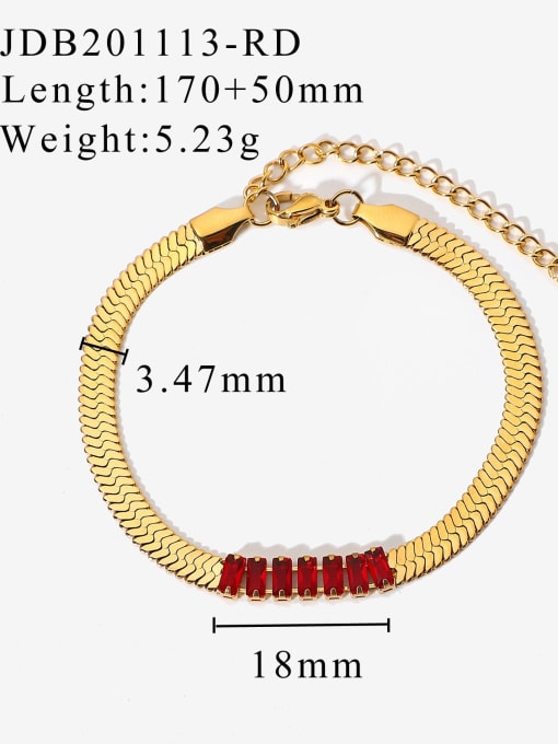 JDB201113 RD Stainless steel Cubic Zirconia Trend Handmade Weave Bracelet
