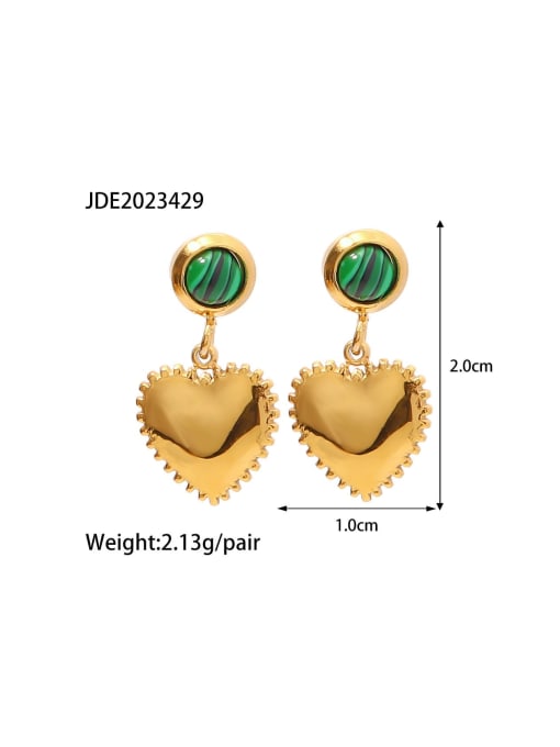 JDE2023429 Stainless steel Turquoise Heart Trend Stud Earring
