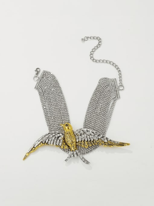 MeiDi-Jewelry Alloy  Rhinestone Owl Hip Hop Choker Necklace 0