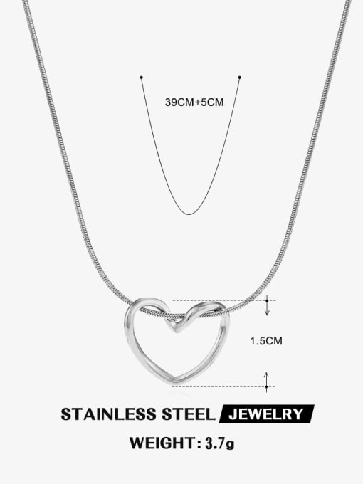 Steel Love Necklace Stainless steel Heart Minimalist Necklace
