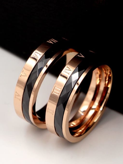 K.Love Titanium Number Minimalist Band Ring 2