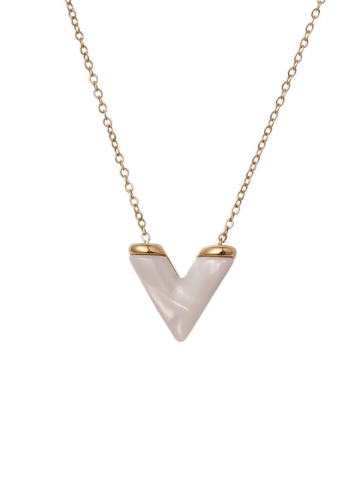 K.Love Titanium Steel Shell Letter Minimalist Necklace