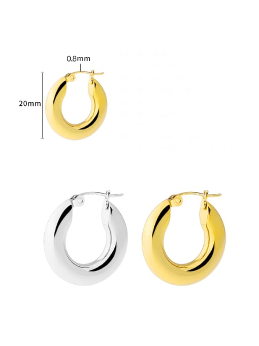 BELII Titanium Steel Geometric Minimalist Hoop Earring 1