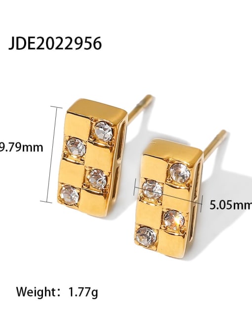 JDE2022956 Stainless steel Cubic Zirconia Geometric Trend Stud Earring