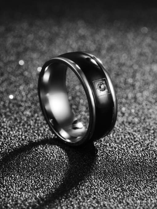 SM-Men's Jewelry Stainless steel Rhinestone Geometric Hip Hop Men's Ring 2