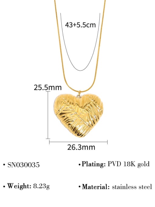 SN030035 Stainless steel Heart Trend Necklace